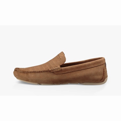 Mocassins UGG Henrick Stripe Perf Driver Homem Marrom | PT-ACSQB